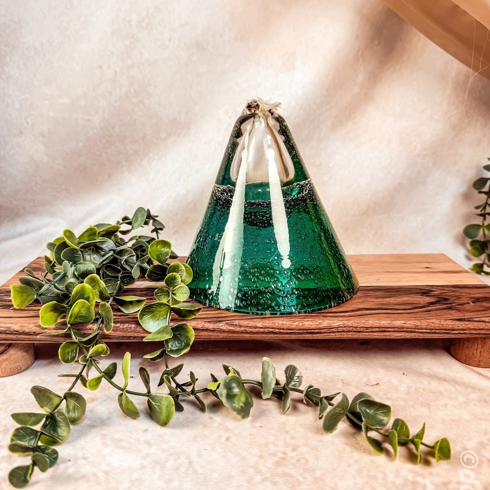 Green Glass Cone‎ OIl Lamp